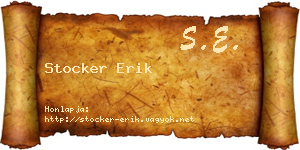 Stocker Erik névjegykártya